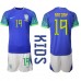 Brasilien Antony #19 Replika Babykläder Borta matchkläder barn VM 2022 Korta ärmar (+ Korta byxor)